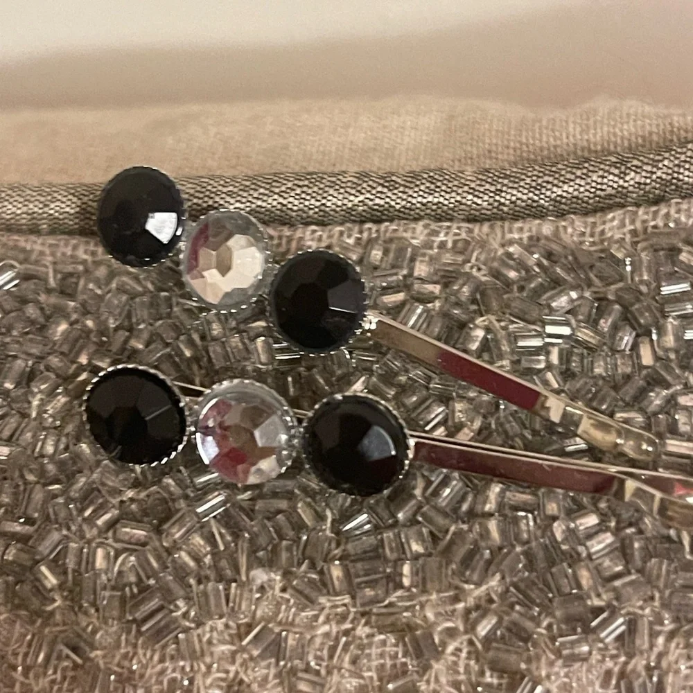 Black and Silver Hair Pins